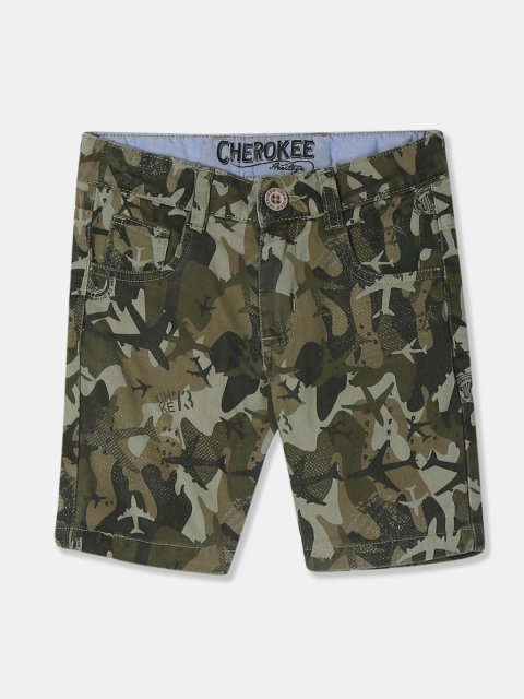 

Cherokee Boys Green Printed Regular Fit Regular Shorts