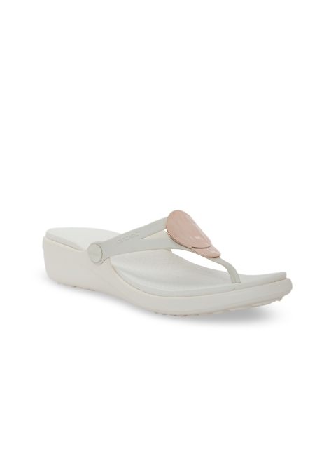 

Crocs Sanrah Women White Solid Heels