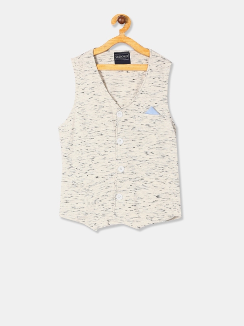 

Cherokee Boys Grey Solid Pure Cotton Pure Cotton Waistcoat