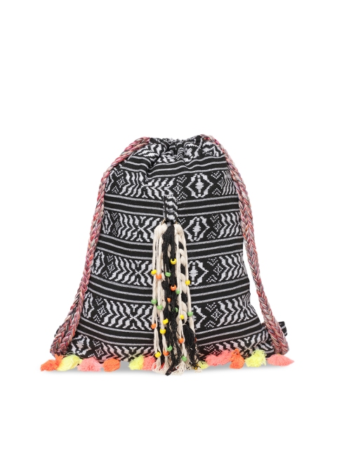

The House of Tara Women Black Textured Backpack