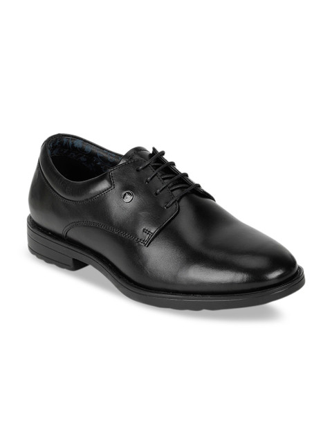 

Van Heusen Men Black Solid Leather Formal Derbys