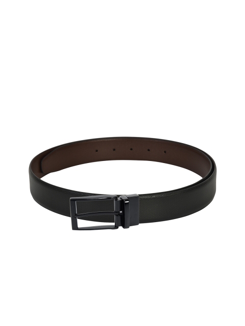 

Second SKIN Men Black & Brown Textured Genuine Leather Reversible Belt