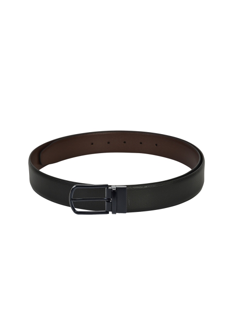 

Second SKIN Men Black & Brown Textured Genuine Leather Reversible Belt