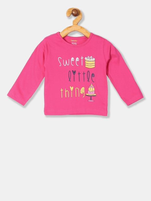 

Donuts Girls Pink Printed Round Neck T-shirt