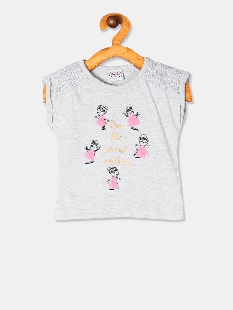 

Donuts Girls Grey Printed Round Neck T-shirt