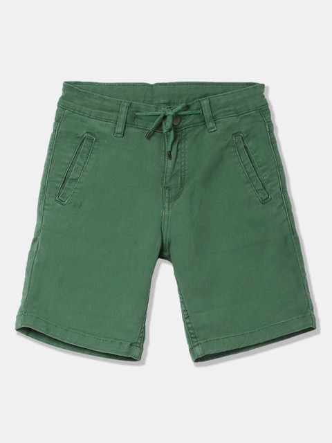 

Cherokee Boys Green Solid Slim Fit Regular Shorts