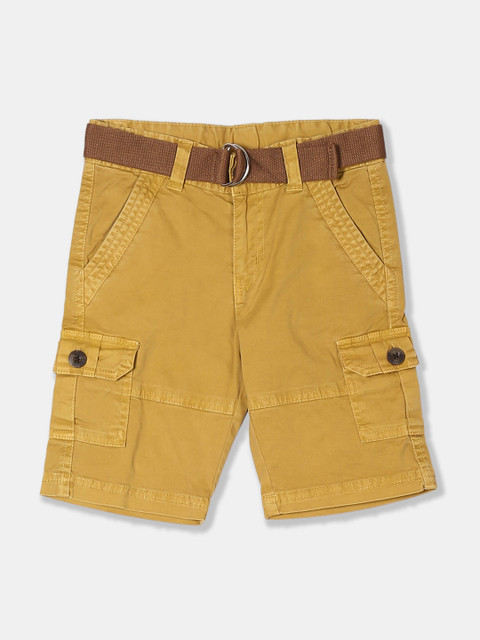 

Cherokee Boys Mustard Yellow Solid Regular Fit Denim Shorts
