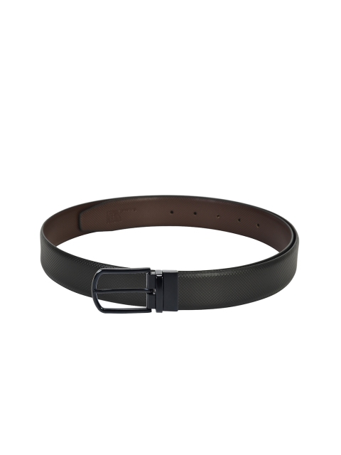 

Second SKIN Men Black & Brown Textured Reversible Leather Belt