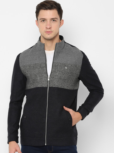

Allen Solly Men Black & Grey Colourblocked Sweatshirt