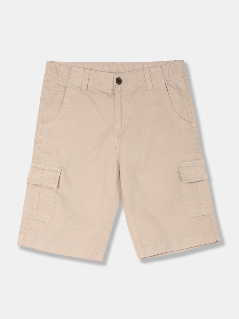 

Cherokee Boys Beige Solid Regular Fit Cargo Shorts