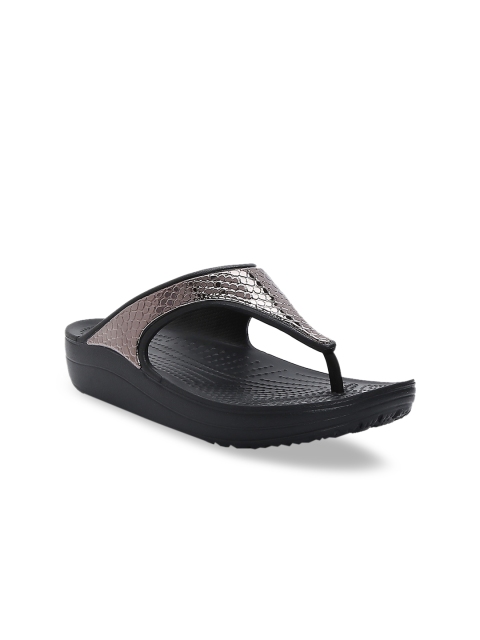 

Crocs Sloane Women Black Embellished Open Toe Flats