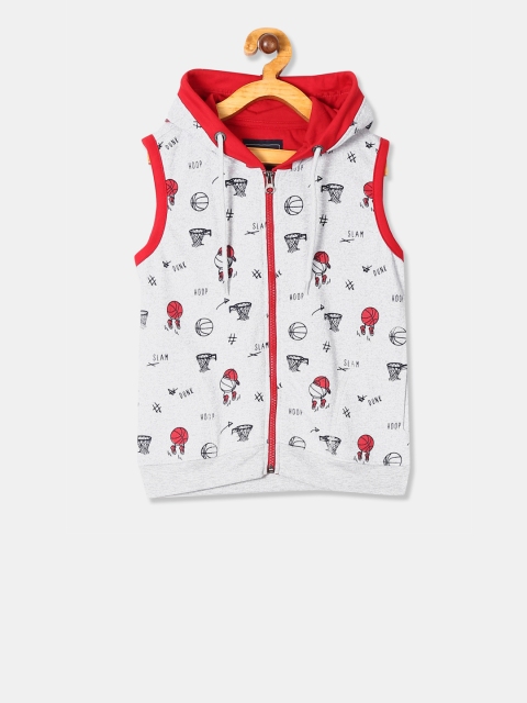 

Cherokee Boys Grey Printed Hooded Sweatshirt