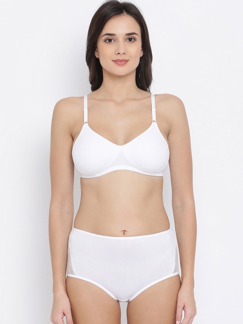 

Clovia Women White Solid Lingerie Set COMBBP20632B