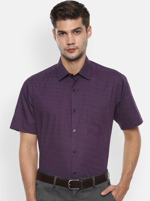 

Van Heusen Men Purple & Beige Regular Fit Printed Formal Shirt