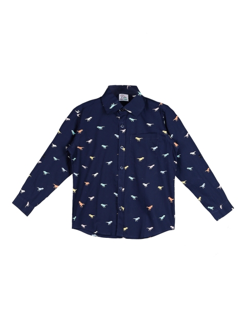 

oui oui Boys Blue Regular Fit Printed Casual Shirt