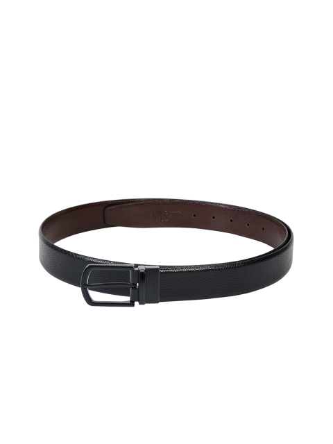 

Second SKIN Men Black & Brown Textured Reversible Genuine Leather Belt