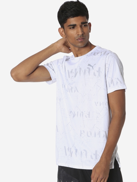 

Puma Men White Printed Round Neck Ignite Graphic S S T-shirt
