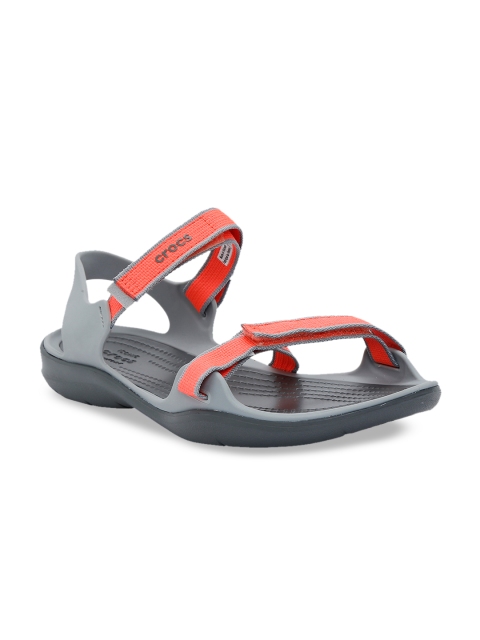 

Crocs Women Orange & Grey Swiftwater Sports Sandals