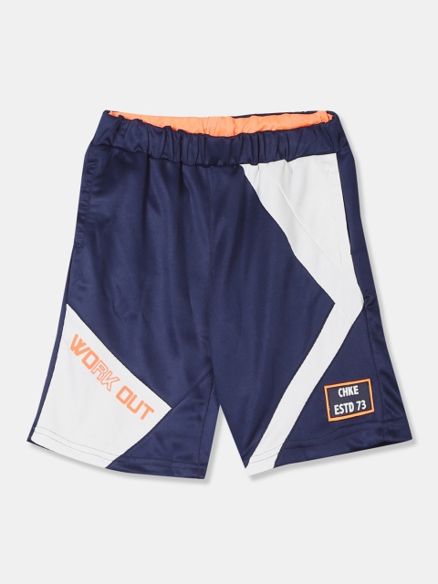 

Cherokee Boys Navy Blue Colourblocked Regular Fit Sports Shorts