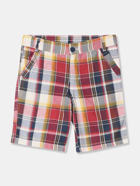 

Cherokee Boys Red Checked Regular Fit Regular Shorts