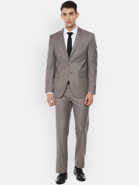 

Van Heusen Men Grey Self-Design Single-Breasted Slim-Fit Suit