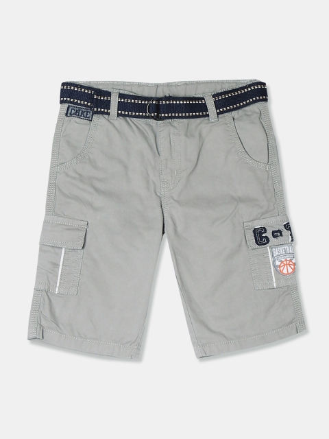 

Cherokee Boys Grey Solid Regular Fit Cargo Shorts
