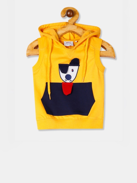 

Donuts Infant Boys Yellow & Navy Blue Striped Hooded Sleeveless Sweatshirt