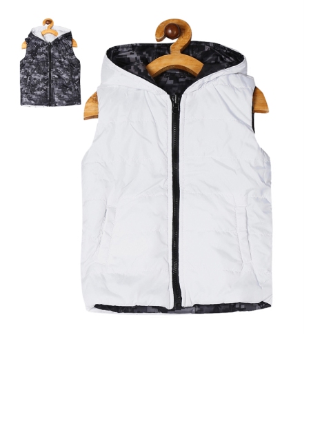 

Cherokee Boys Black and White Printed Reversible Puffer Jacket, Grey