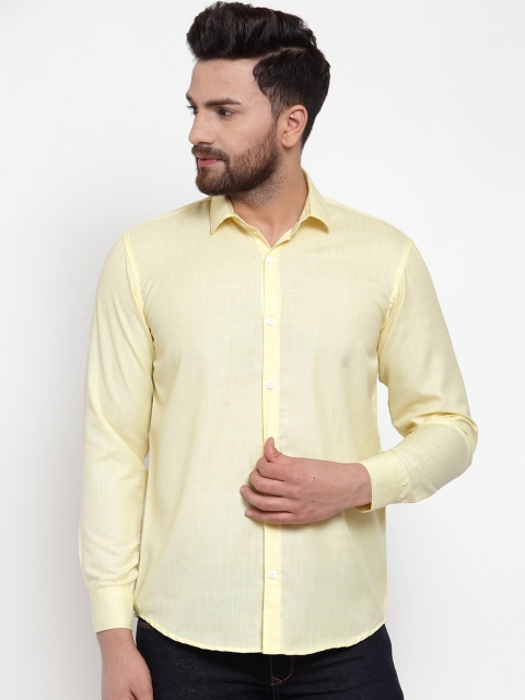 

JAINISH Men Yellow Classic Slim Fit Solid Casual Shirt