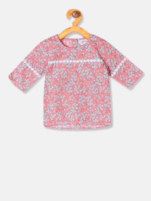 Donuts Infant Girls Pink & White Printed Tunic