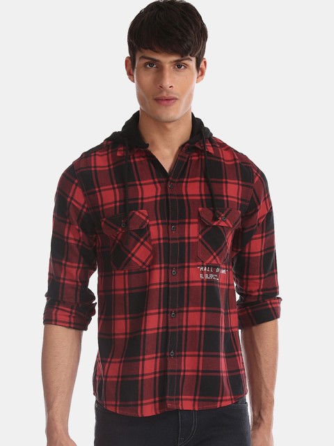 

Colt Men Red & Black Regular Fit Checked Casual Shirt