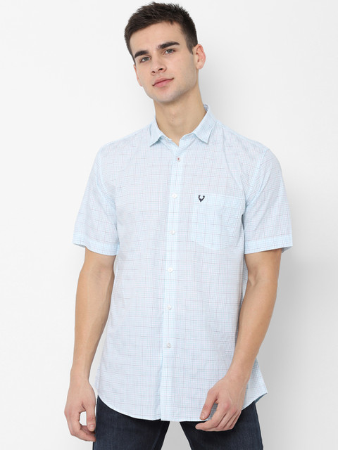 

Allen Solly Men Blue & White Slim Fit Checked Casual Shirt