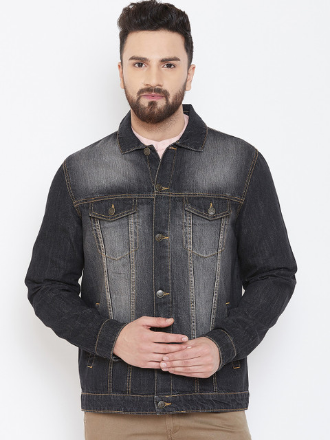 

Canary London Men Black Solid Denim Jacket