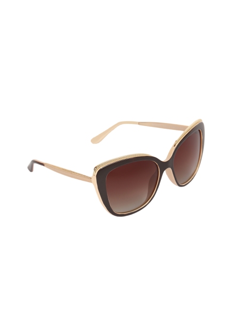 

Daniel Klein Women Cateye Polarized Sunglasses DK4285-C3, Brown
