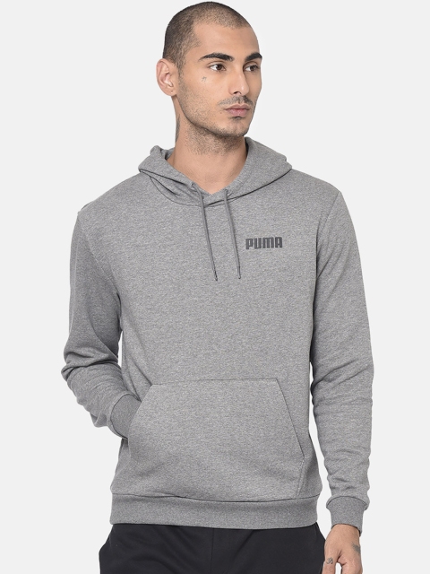 

Puma Men Grey Solid Hooded Sweatshirt