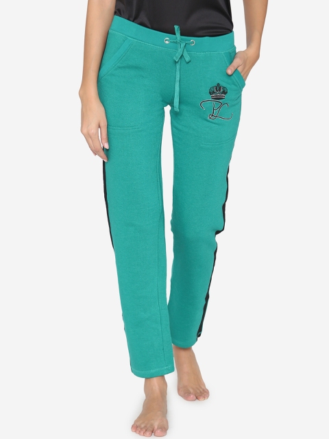

Private Lives Women Teal Green Solid Lounge Pants