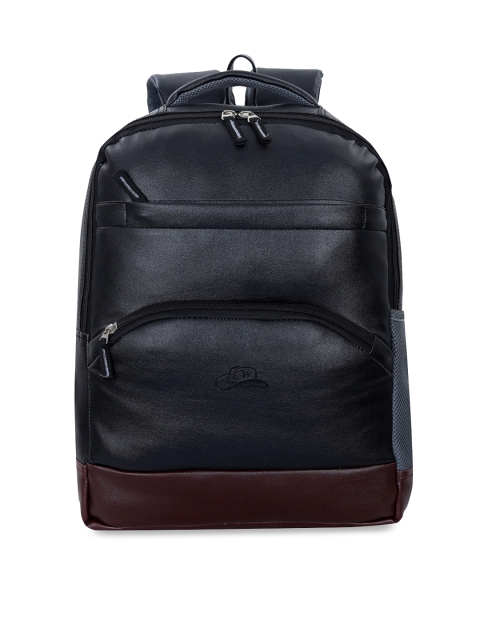 

Leather World Unisex Black Solid Backpack