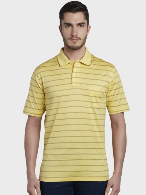 

ColorPlus Men Yellow Striped Polo Collar T-shirt