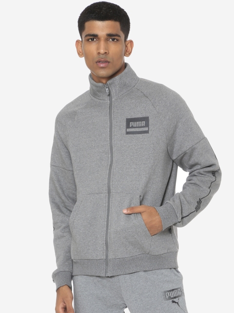 

Puma Men Grey Solid Hooded Track Sweatshirt