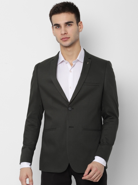 

Allen Solly Men Grey Solid Single-Breasted Slim-Fit Blazer