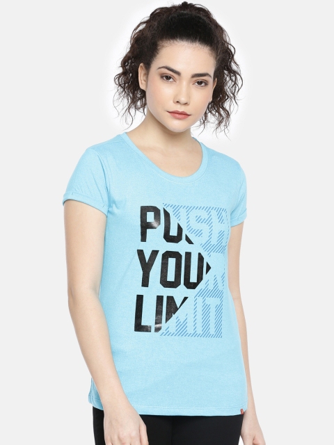 

GOLDSTROMS Women Blue & Black Printed Round Neck T-shirt