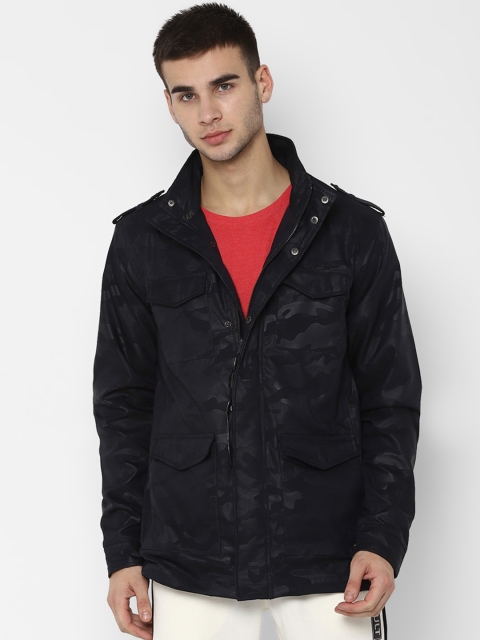 

SKULT by Shahid Kapoor Men Black Camouflage Printed Tailored Jacket