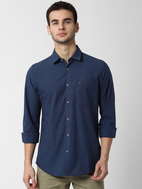 

Peter England Casuals Men Navy Blue Slim Fit Solid Casual Shirt