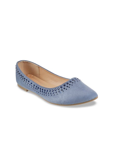 

Mochi Women Blue Embellished Ballerinas