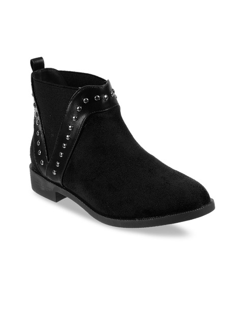 

Mochi Women Black Flat Boots
