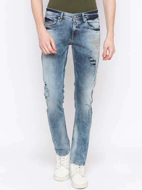 

SPYKAR Men Blue Skinny Fit Low-Rise Low Distress Jeans
