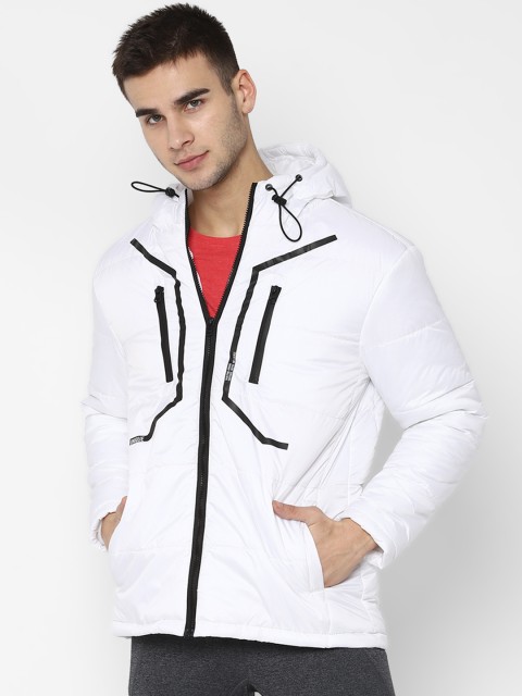 

SKULT by Shahid Kapoor Men White Striped Padded Jacket
