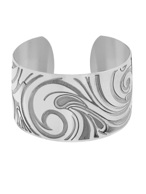 Inox Jewelry Silver-Toned Stainless Steel Cuff Bracelet