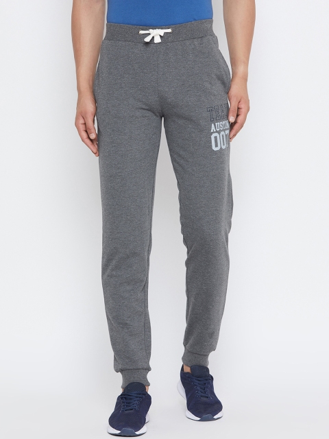 

Austin Wood Men Grey Printed Straight-Fit Joggers