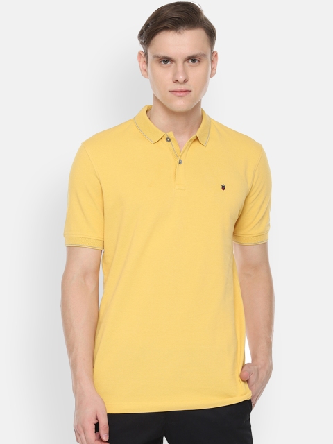

Louis Philippe Sport Men Yellow Solid Polo Collar T-shirt